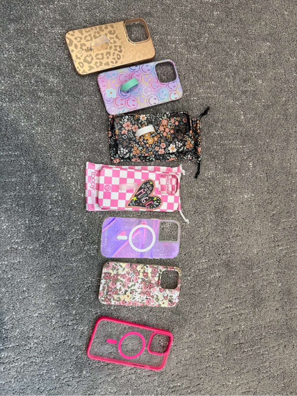 Loopy (&other) Cases. Pink, Purple, Gold & Floral Mixed Phone Case Lot
